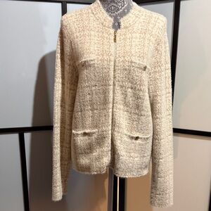 Adrienne Vittadini Cream Teddy Jacket